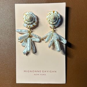 NWT Mignonne Gavigan Shell Drop Earrings Statement